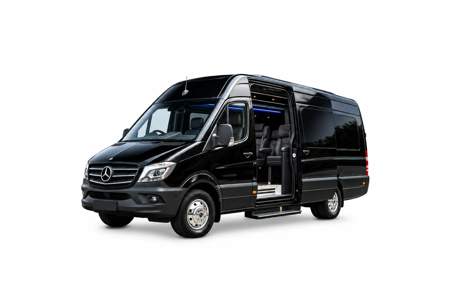 Luxury Mercedes Sprinter executive minibus operated by All Stars Chauffeur for corporate travel, airport transfers, private tours, weddings, and VIP group transportation throughout London and the United Kingdom.