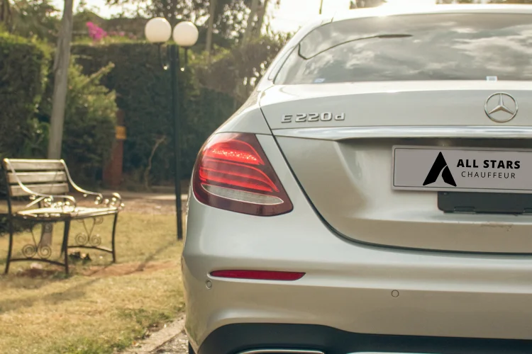 Rear-Mercedes-e-class-220d-silver